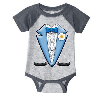 Vintage Powder Blue Suit Tuxedo Costume Infant Baby Jersey Bodysuit