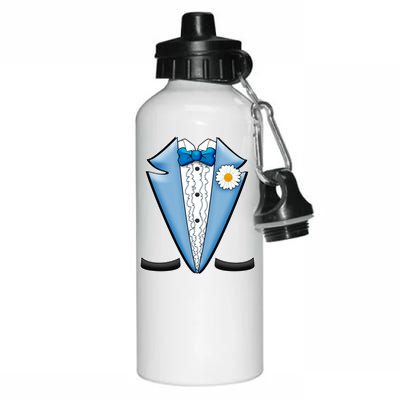 Vintage Powder Blue Suit Tuxedo Costume Aluminum Water Bottle