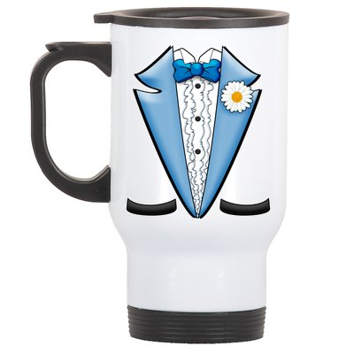 Vintage Powder Blue Suit Tuxedo Costume Stainless Steel Travel Mug