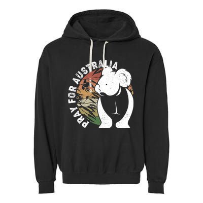 Vintage Pray For Australia Koala Garment-Dyed Fleece Hoodie