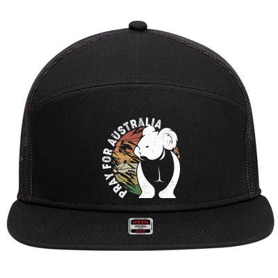Vintage Pray For Australia Koala 7 Panel Mesh Trucker Snapback Hat