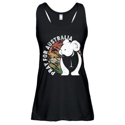 Vintage Pray For Australia Koala Ladies Essential Flowy Tank