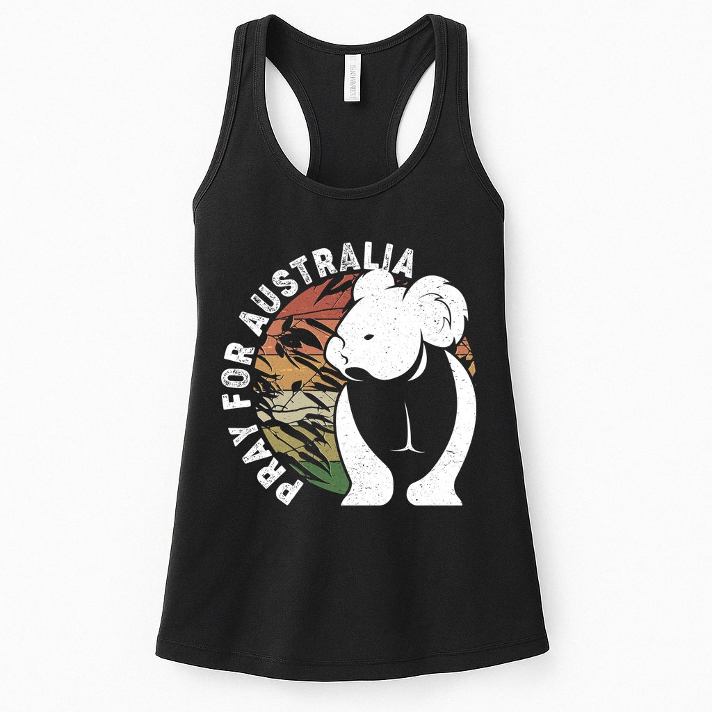 Vintage Pray For Australia Koala Womens Tank Top