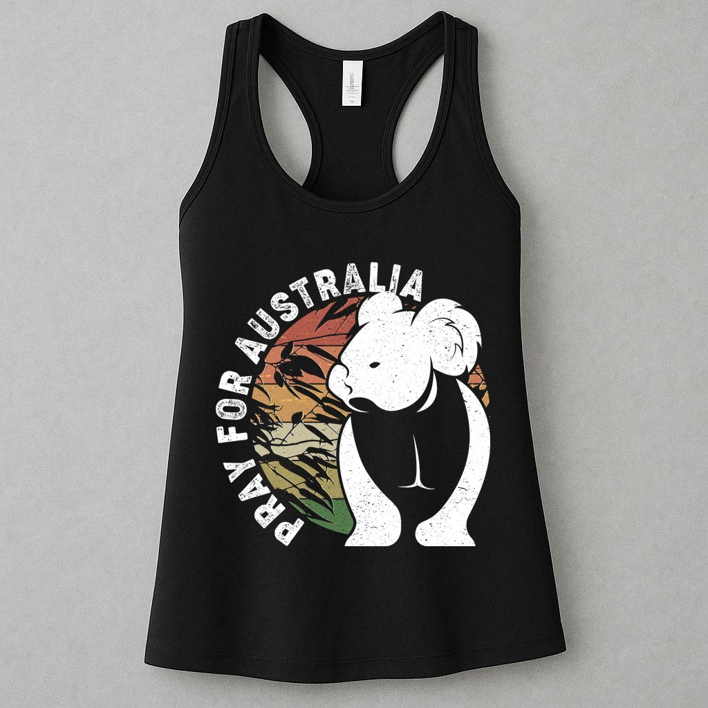 Vintage Pray For Australia Koala Womens Tank Top