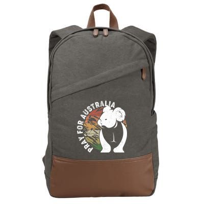Vintage Pray For Australia Koala Cotton Canvas Backpack