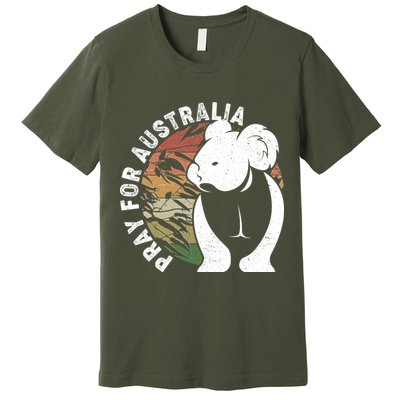 Vintage Pray For Australia Koala Premium T-Shirt
