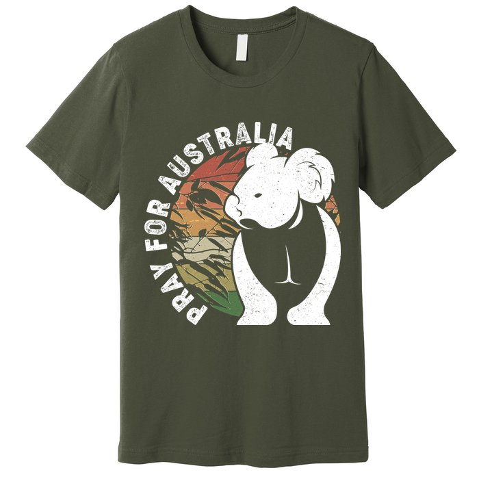 Vintage Pray For Australia Koala Premium T-Shirt
