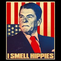 Vintage President Reagan I Smell Hippies USA-Made Doggie Bandana