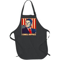 Vintage President Reagan I Smell Hippies Full-Length Apron With Pockets