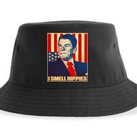 Vintage President Reagan I Smell Hippies Sustainable Bucket Hat