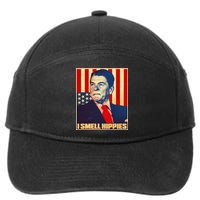 Vintage President Reagan I Smell Hippies 7-Panel Snapback Hat