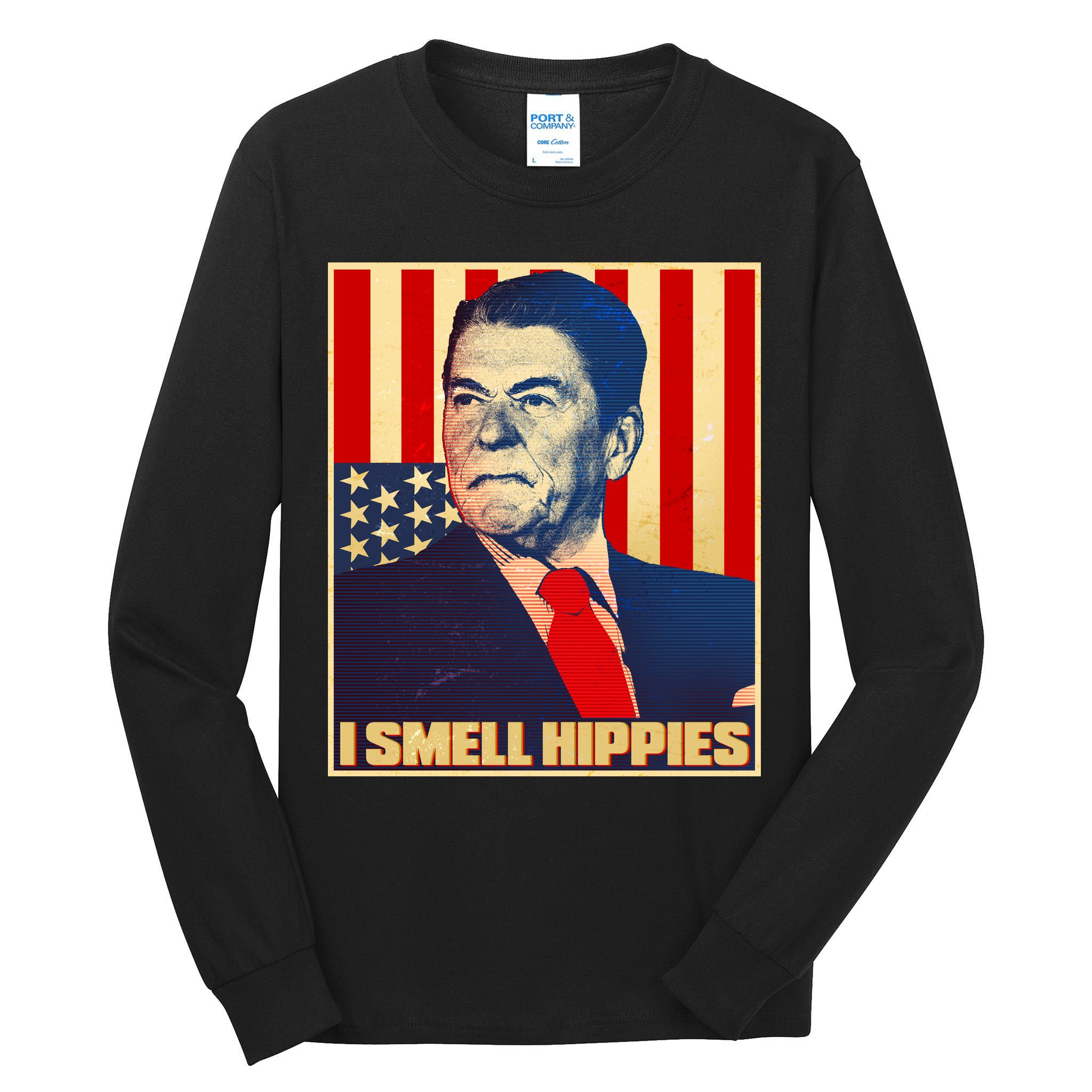 Vintage President Reagan I Smell Hippies Tall Long Sleeve T-Shirt