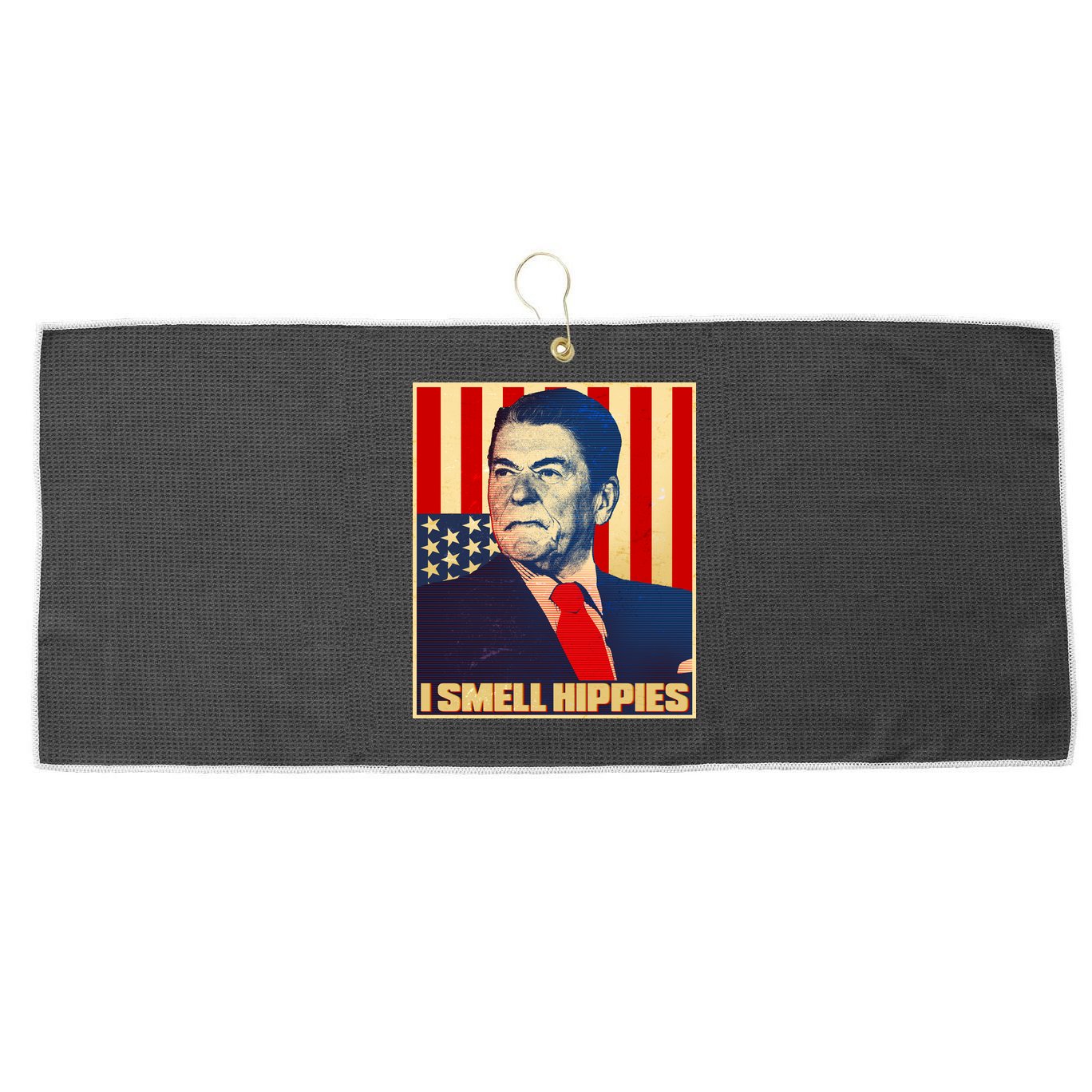 Vintage President Reagan I Smell Hippies Large Microfiber Waffle Golf Towel