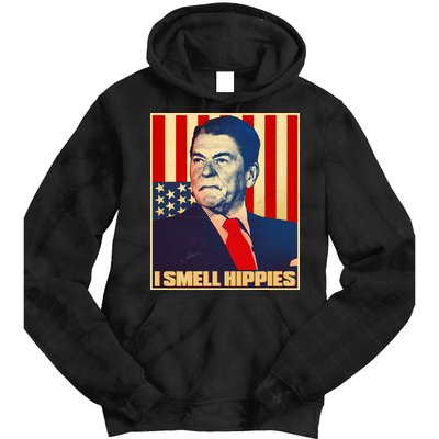 Vintage President Reagan I Smell Hippies Tie Dye Hoodie