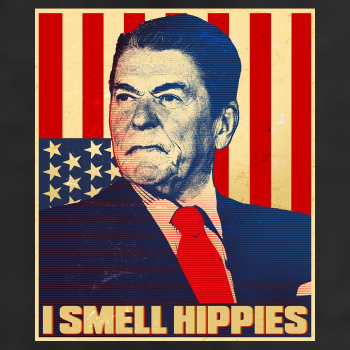 Vintage President Reagan I Smell Hippies Trucker Hat