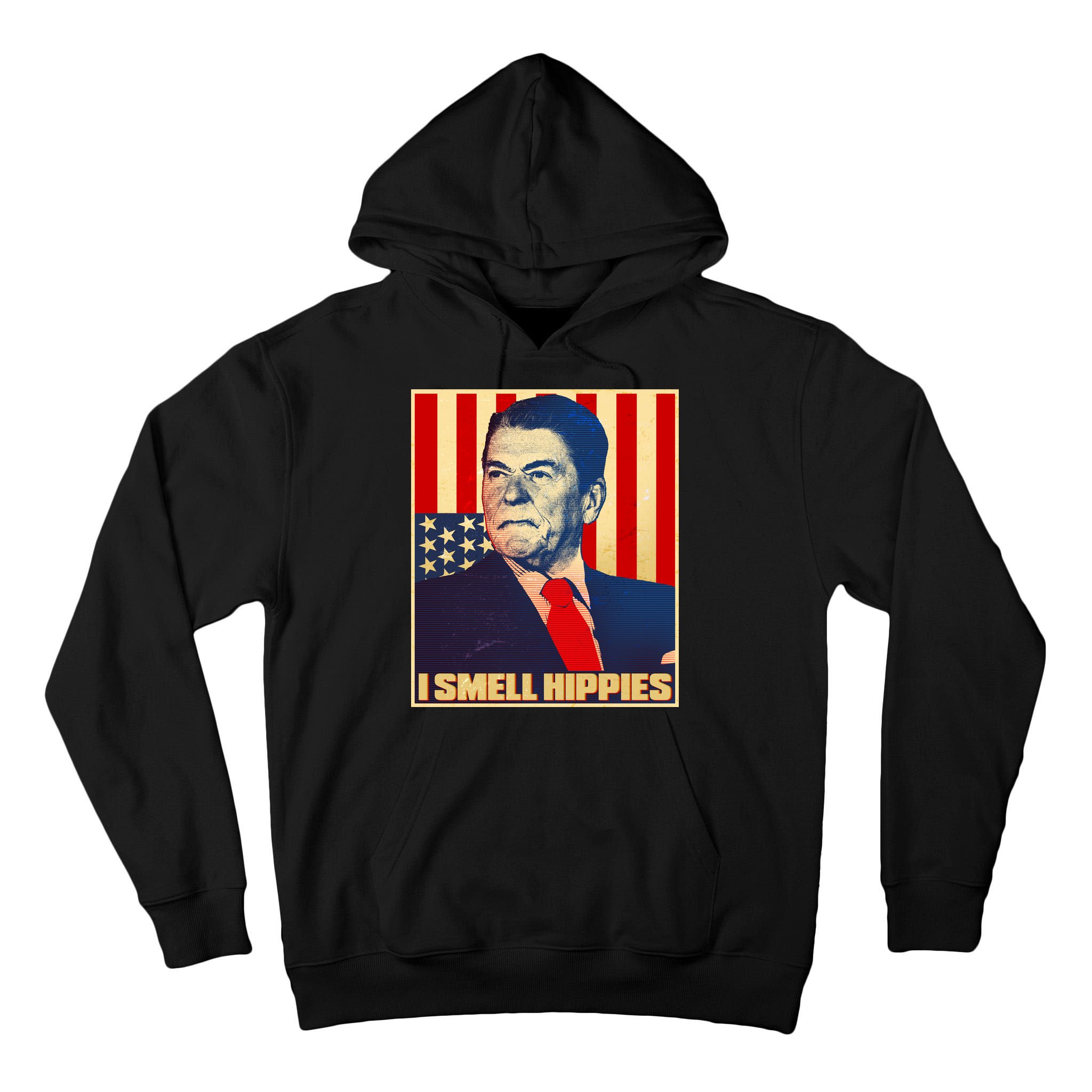 Vintage President Reagan I Smell Hippies Tall Hoodie
