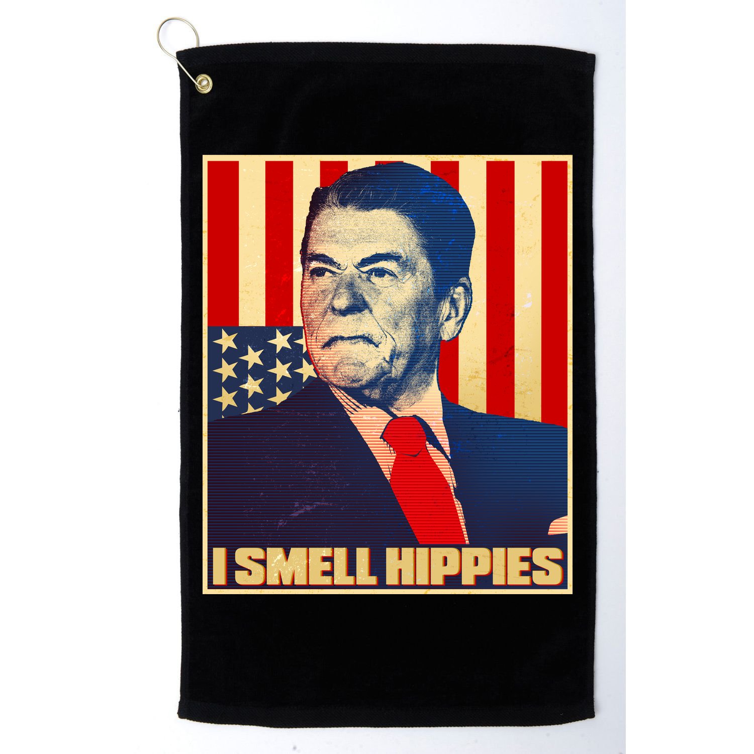 Vintage President Reagan I Smell Hippies Golf Towel