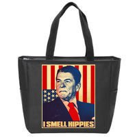 Vintage President Reagan I Smell Hippies Zip Tote Bag