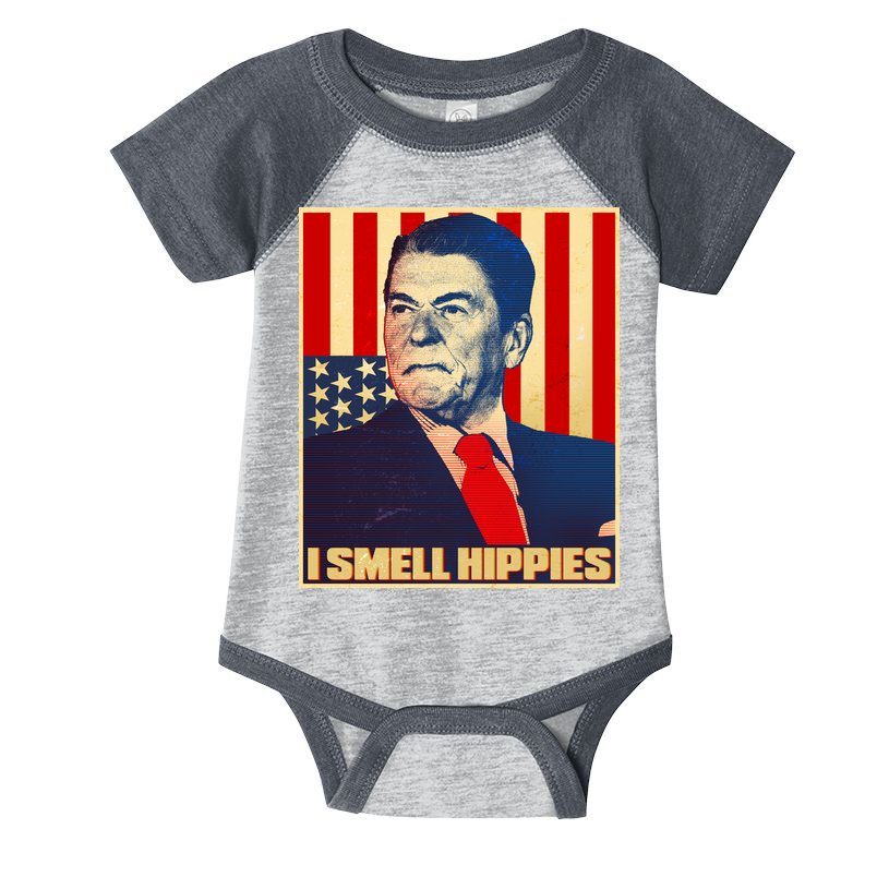Vintage President Reagan I Smell Hippies Infant Baby Jersey Bodysuit