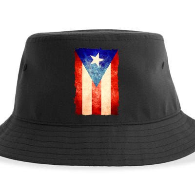 Vintage Puerto Rico Flag Sustainable Bucket Hat