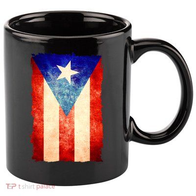 Vintage Puerto Rico Flag 11oz C Handle Ceramic Mug