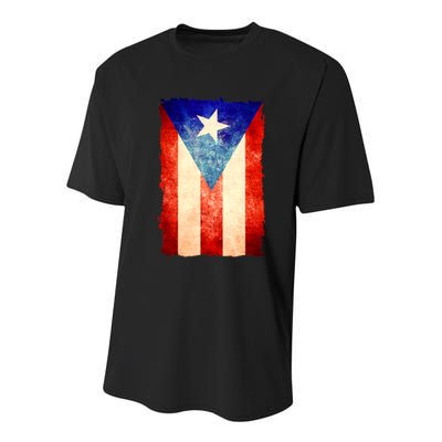 Vintage Puerto Rico Flag Youth Performance Sprint T-Shirt
