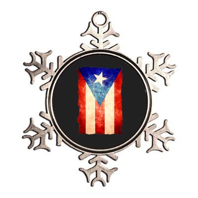 Vintage Puerto Rico Flag Metallic Star Ornament