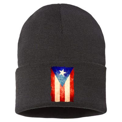 Vintage Puerto Rico Flag Sustainable Knit Beanie