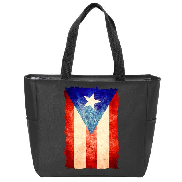 Vintage Puerto Rico Flag Zip Tote Bag