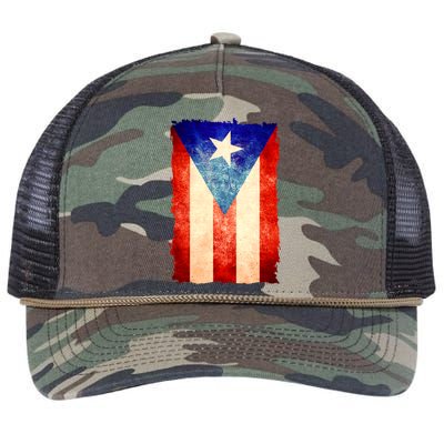 Vintage Puerto Rico Flag Retro Rope Trucker Hat Cap