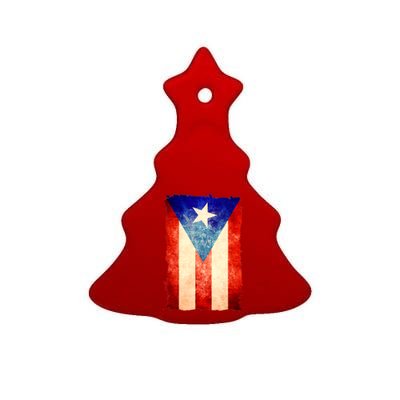 Vintage Puerto Rico Flag Ceramic Tree Ornament