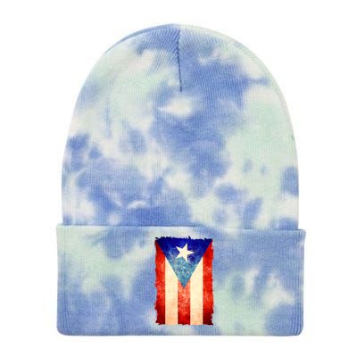 Vintage Puerto Rico Flag Tie Dye 12in Knit Beanie