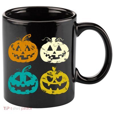 Vintage Pumpkin Halloween 11oz C Handle Ceramic Mug