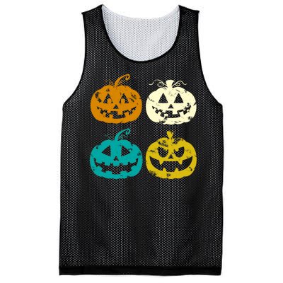 Vintage Pumpkin Halloween Mesh Reversible Basketball Jersey Tank