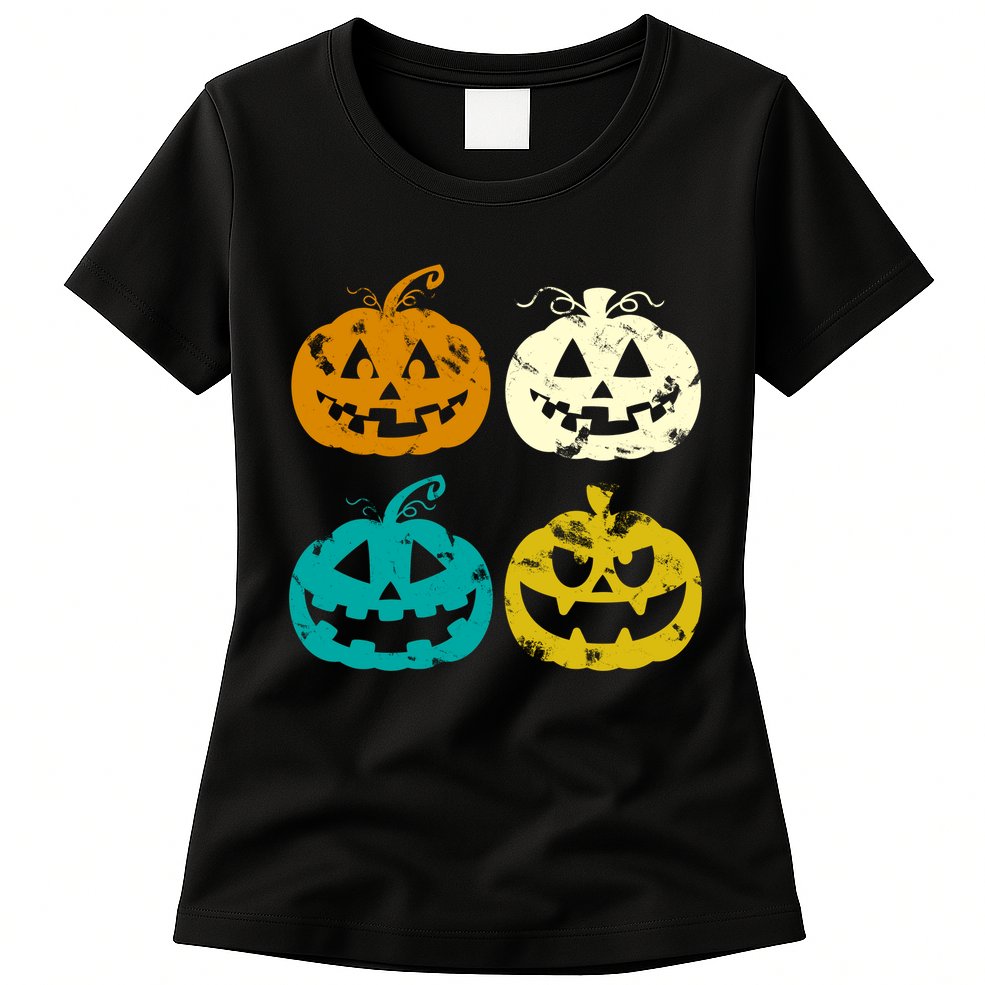 Vintage Pumpkin Halloween Womens T-Shirt