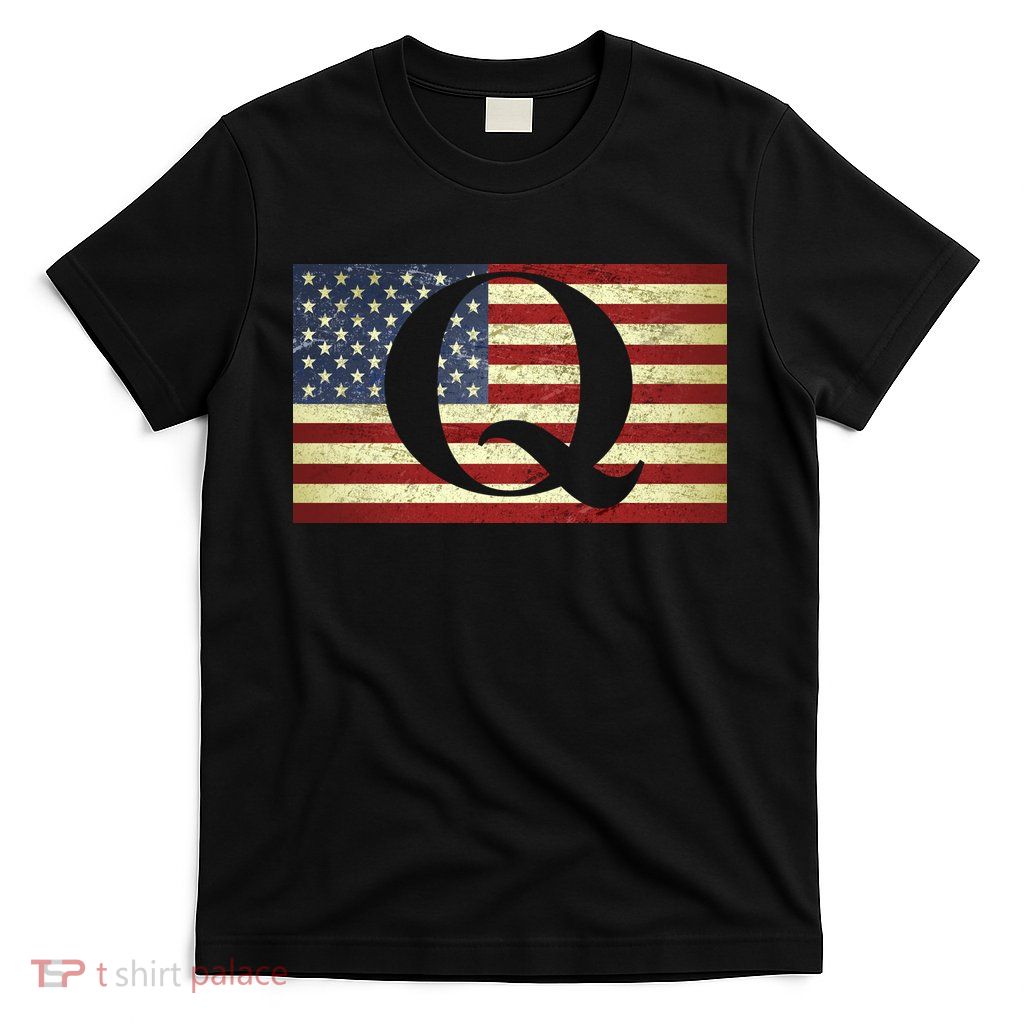 Vintage Q-Anon USA Flag T-Shirt
