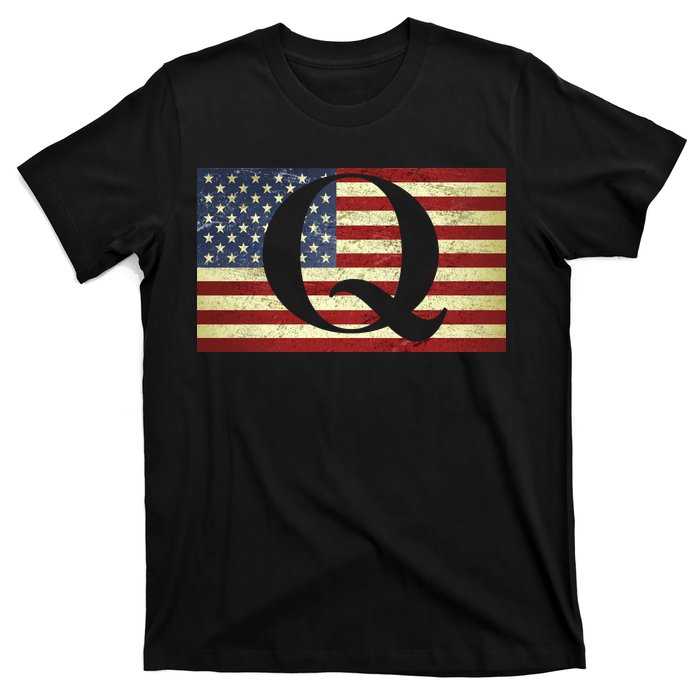 Vintage Q-Anon USA Flag T-Shirt