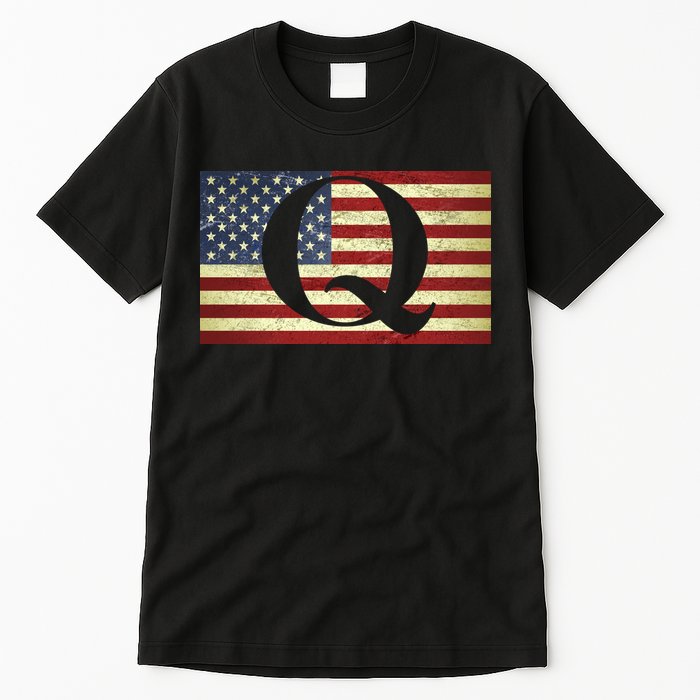 Vintage Q-Anon USA Flag Tall T-Shirt