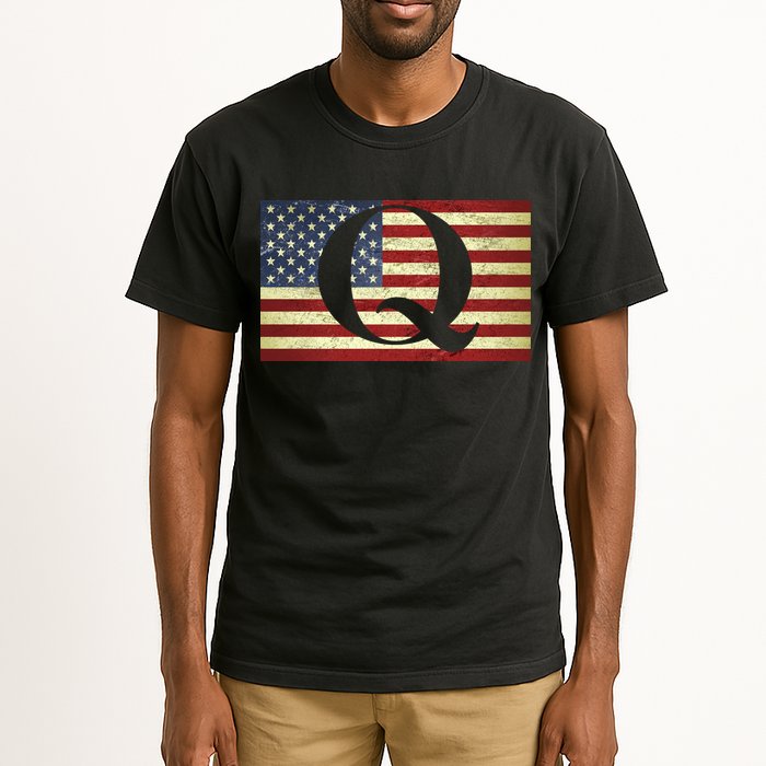 Vintage Q-Anon USA Flag Tall T-Shirt