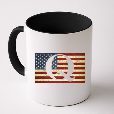 Vintage Q-Anon USA Flag Mug