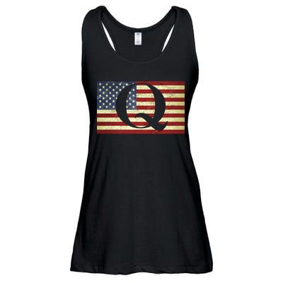 Vintage Q-Anon USA Flag Ladies Essential Flowy Tank