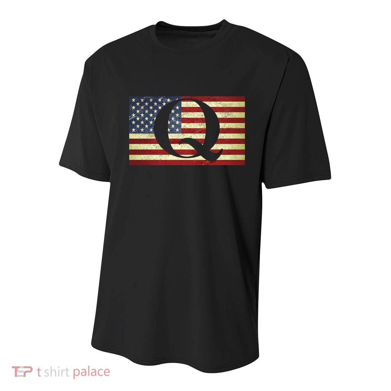 Vintage Q-Anon USA Flag Youth Performance Sprint T-Shirt