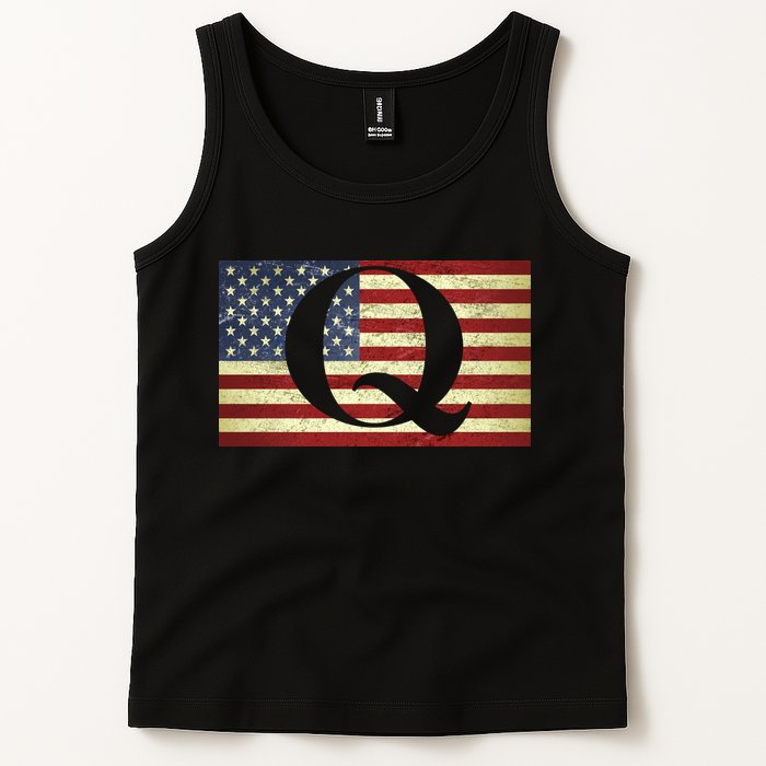 Vintage Q-Anon USA Flag Tank Top