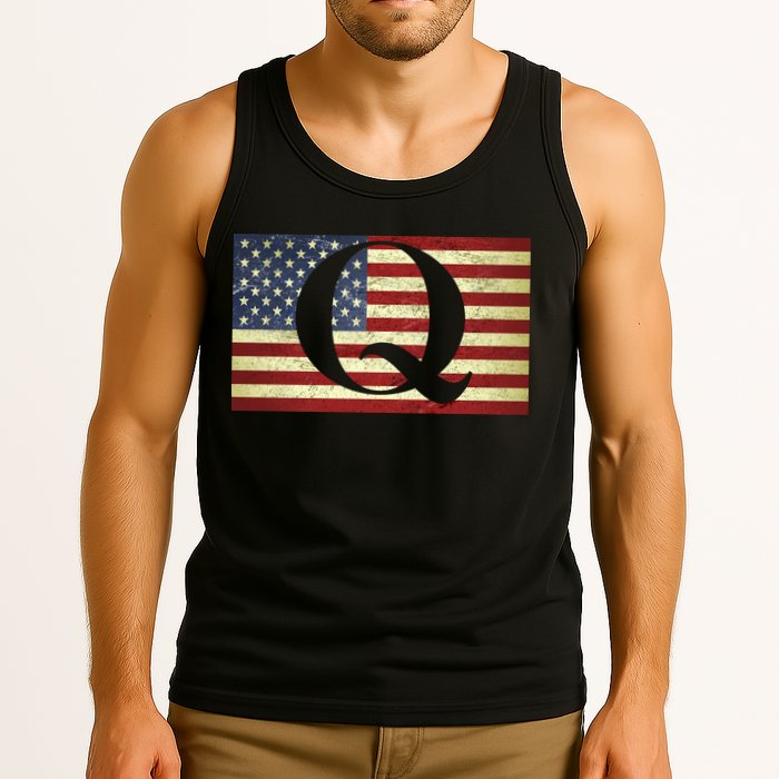 Vintage Q-Anon USA Flag Tank Top