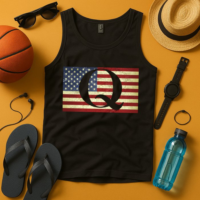 Vintage Q-Anon USA Flag Tank Top
