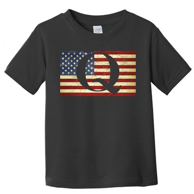 Vintage Q-Anon USA Flag Toddler T-Shirt