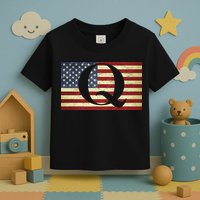 Vintage Q-Anon USA Flag Toddler T-Shirt