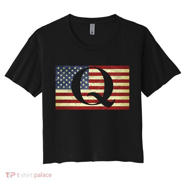 Vintage Q-Anon USA Flag Crop Top