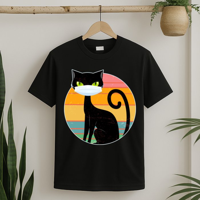 Vintage Quarantine Kitty Mask T-Shirt