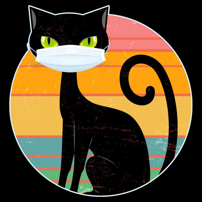 Vintage Quarantine Kitty Mask T-Shirt